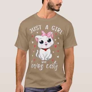 Camiseta Sólo un Chica que ama a los gatos Chicas Gi