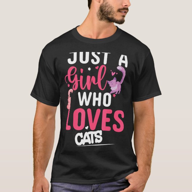 Camiseta Solo un Chica que ama a los gatos como gato (Anverso)