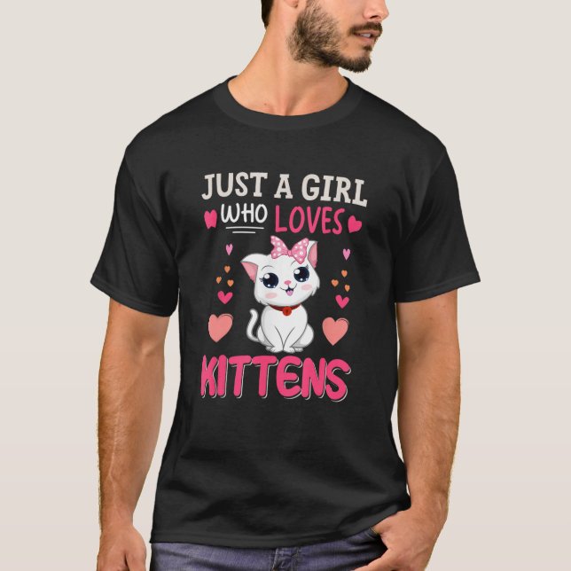 Camiseta Sólo Un Chica Que Ama A Los Gatos Cute Gato Amante (Anverso)