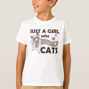Camiseta Sólo un Chica que ama a los gatos dulces tigerizad