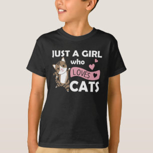 Camiseta Sólo un Chica que ama a los gatos dulces tigerizad