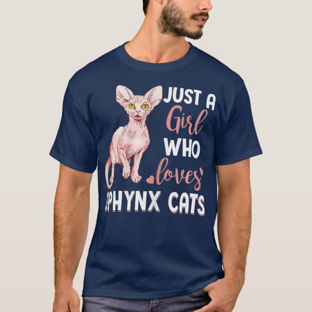 Camiseta Sólo un Chica que ama a los gatos Sfinx Gracioso (Anverso)