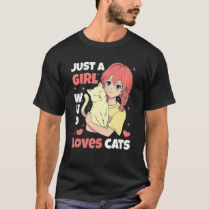 Camiseta Solo Un Chica Que Ama A Los Gatos Un Ataque Y Apli