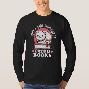 Camiseta Sólo un Chica que ama a los gatos y libros Avid Re