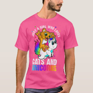 Camiseta Solo Un Chica Que Ama A Los Gatos Y Unicornios Inc