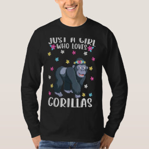 Camiseta Sólo un Chica que ama a los gorilas cute gorila