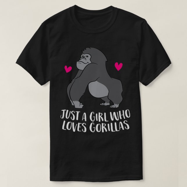 Camiseta Sólo un Chica que ama a los gorilas divertidos mon (Diseño del anverso)