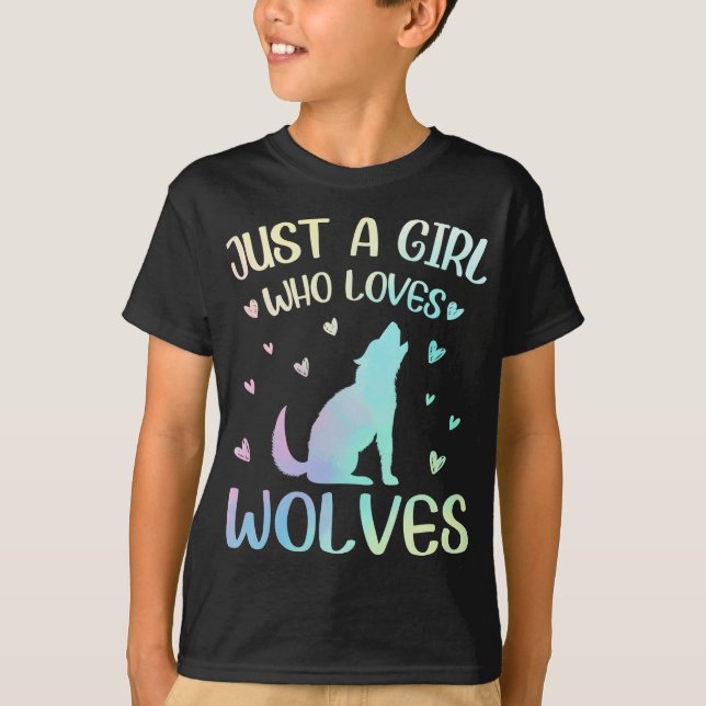 Camiseta Sólo un Chica que ama a los lobos (Anverso)