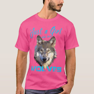 Camiseta Sólo Un Chica Que Ama A Los Lobos A Los Chicas