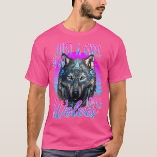 Camiseta Sólo un Chica que ama a los lobos como los morados