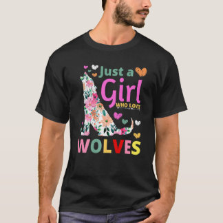 Camiseta Sólo un Chica que ama a los lobos el agua de llant