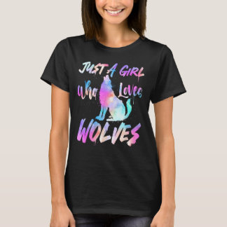 Camiseta Sólo un Chica que ama a los lobos - los lobos colo