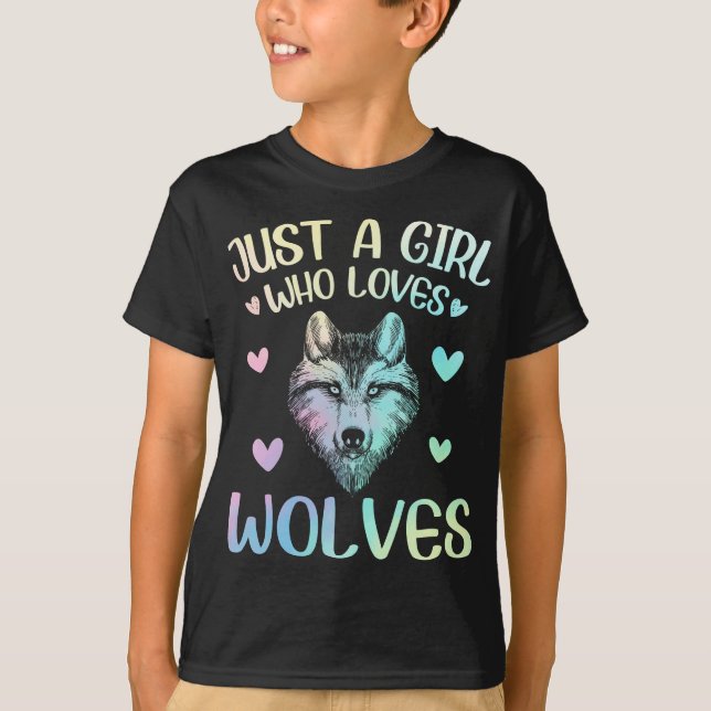 Camiseta Solo un Chica que ama a los lobos más curos (Anverso)