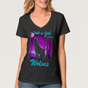 Camiseta Sólo un Chica que ama a los lobos por las Chicas