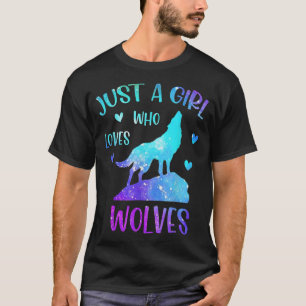 Camiseta Sólo un Chica que ama a los lobos regalos de arcoi