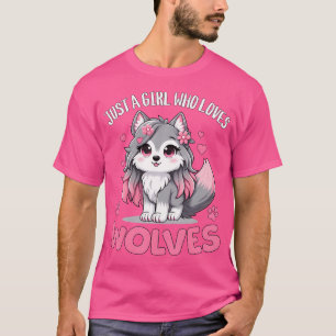 Camiseta Solo un Chica que ama a los lobos, un bebé rosado