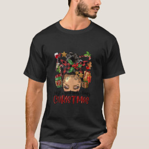 Camiseta Sólo un Chica que ama a los Navidades Afro Messy B