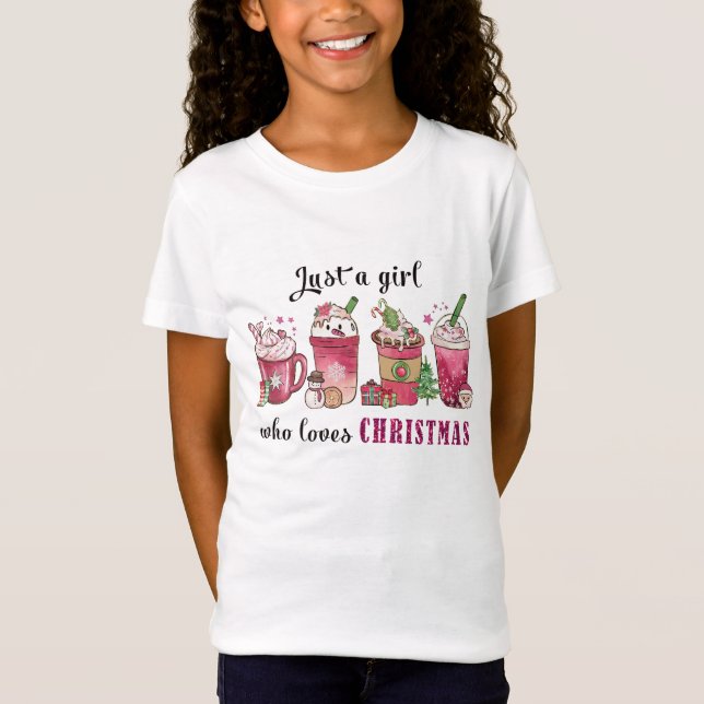 Camiseta Solo un Chica que ama a los Navidades café diverti (Anverso)