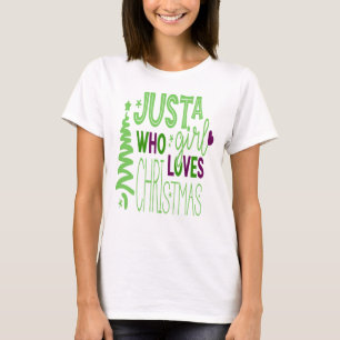 Camiseta Sólo un Chica que ama a los Navidades, el árbol de