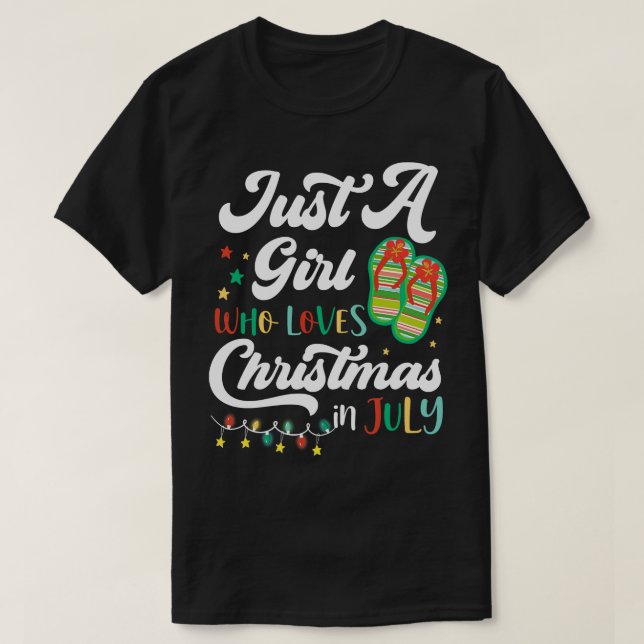 Camiseta Sólo Un Chica Que Ama A Los Navidades En El Verano (Diseño del anverso)