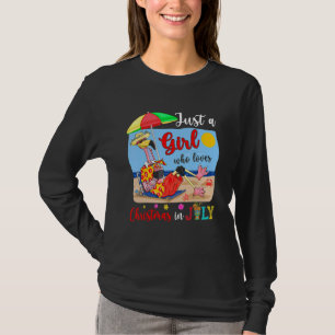 Camiseta Solo Un Chica Que Ama A Los Navidades En Julio Fla