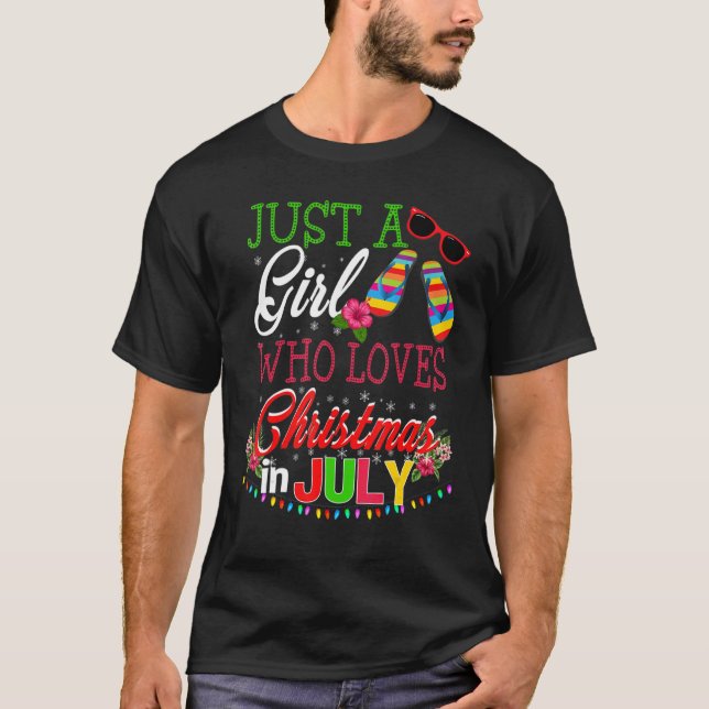 Camiseta Sólo Un Chica Que Ama A Los Navidades En Julio Fli (Anverso)