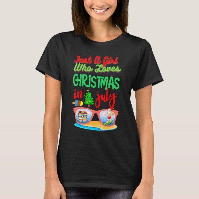 Camiseta Sólo Un Chica Que Ama A Los Navidades En Julio San (Anverso)