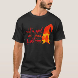 Camiseta SÓLO UN CHICA QUE AMA a los NAVIDADES gnomo gracio