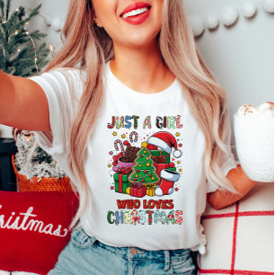 Camiseta Sólo un Chica que ama a los Navidades Tee