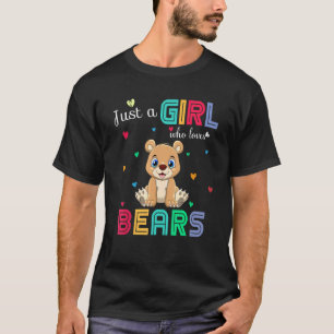 Camiseta Sólo Un Chica Que Ama A Los Osos De Terciopelo Grá