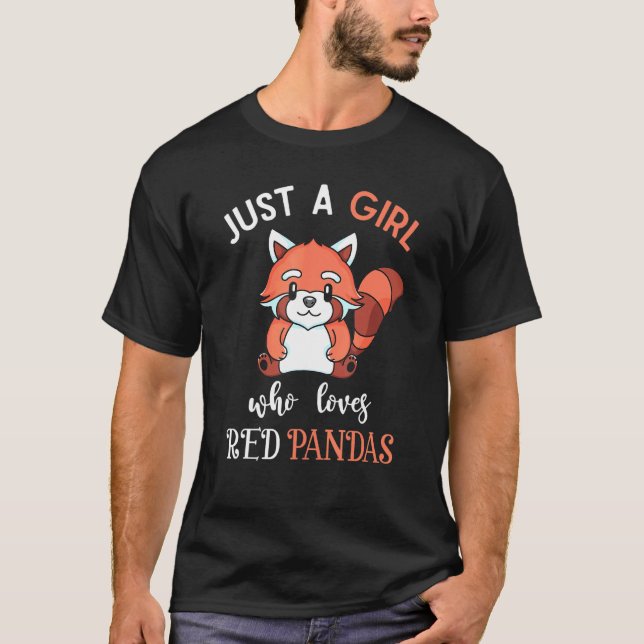 Camiseta Solo un Chica que ama a los pandas rojos (Anverso)