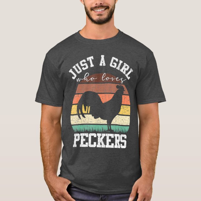 Camiseta Solo un Chica que ama a los pastores con pollo gra (Anverso)
