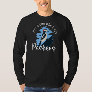 Camiseta Solo Un Chica Que Ama A Los Peckers Pun De Pañuelo