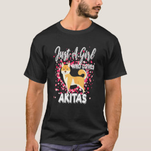 Camiseta Solo un Chica que ama a los perros Akitas como Shi