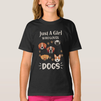 Camiseta Sólo un Chica que ama a los perros, amante de los 