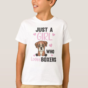 Camiseta Solo un Chica que ama a los perros Boxer Kawaii