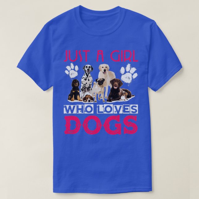 Camiseta Sólo un chica que ama a los perros - Cachorro grac (Diseño del anverso)