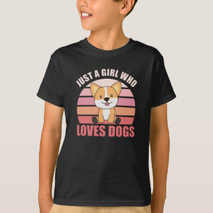 Camiseta Sólo Un Chica Que Ama A Los Perros Corgis Herz Cor