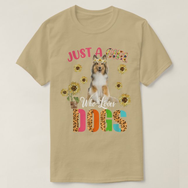 Camiseta Solo Un Chica Que Ama A Los Perros Cute Sunflowers (Diseño del anverso)