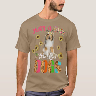 Camiseta Solo Un Chica Que Ama A Los Perros Cute Sunflowers
