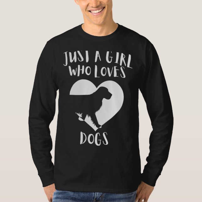 Camiseta Sólo un Chica que ama a los perros Perros Negros C (Anverso)
