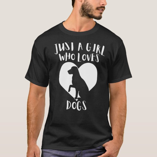Camiseta Sólo un Chica que ama a los perros Perros Negros C (Anverso)