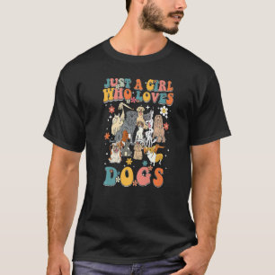 Camiseta Solo un Chica que ama a los perros Retro Groovy Do