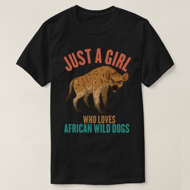 Camiseta Solo un Chica que ama a los perros salvajes africa (Diseño del anverso)