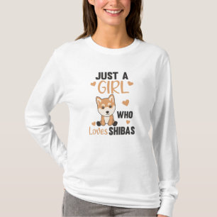 Camiseta Solo un Chica que ama a los perros shiba dulces