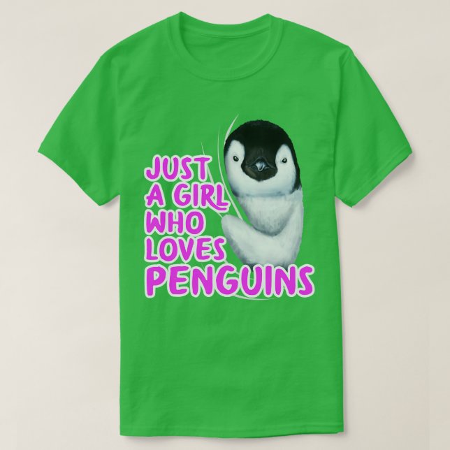 Camiseta Sólo un Chica que ama a los pingüinos (Diseño del anverso)