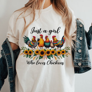Camiseta Solo un Chica que ama a los pollos cita una camise