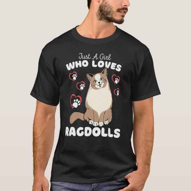 Camiseta Sólo Un Chica Que Ama A Los Ragdolls Cute Niños Ga (Anverso)
