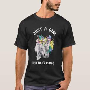 Camiseta Sólo un Chica que ama a los rinocerontes rinoceron