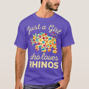 Camiseta Sólo un Chica que ama a los rinocerontes rinoceron